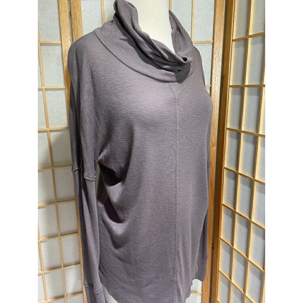 Maison Cinquent Sm Distressed Cowl Neck Tunic Top